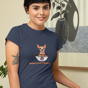 Ramen T-Shirt: Charming Chihuahua's Love for Japanese Ramen - A Foodie's Delight and Stylish Ramen Art on Your Shirt