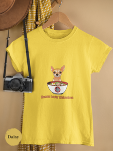 Ramen T-Shirt: Charming Chihuahua's Love for Japanese Ramen - A Foodie's Delight and Stylish Ramen Art on Your Shirt