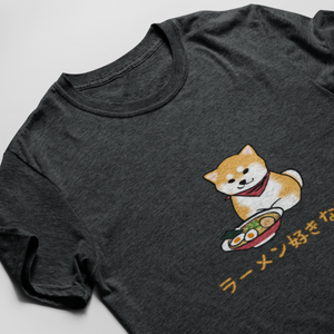 Ramen T-Shirt: Shiba Inu Ramen Lover - Japanese Foodie Shirt with Adorable Shiba Inu Illustration and Delightful Ramen Art