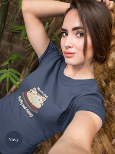 Mochi Cat T-Shirt: Fluffy and Filling Cute Art for Foodie and Cat Lovers - Japanese Shirt with Adorable Cat Art