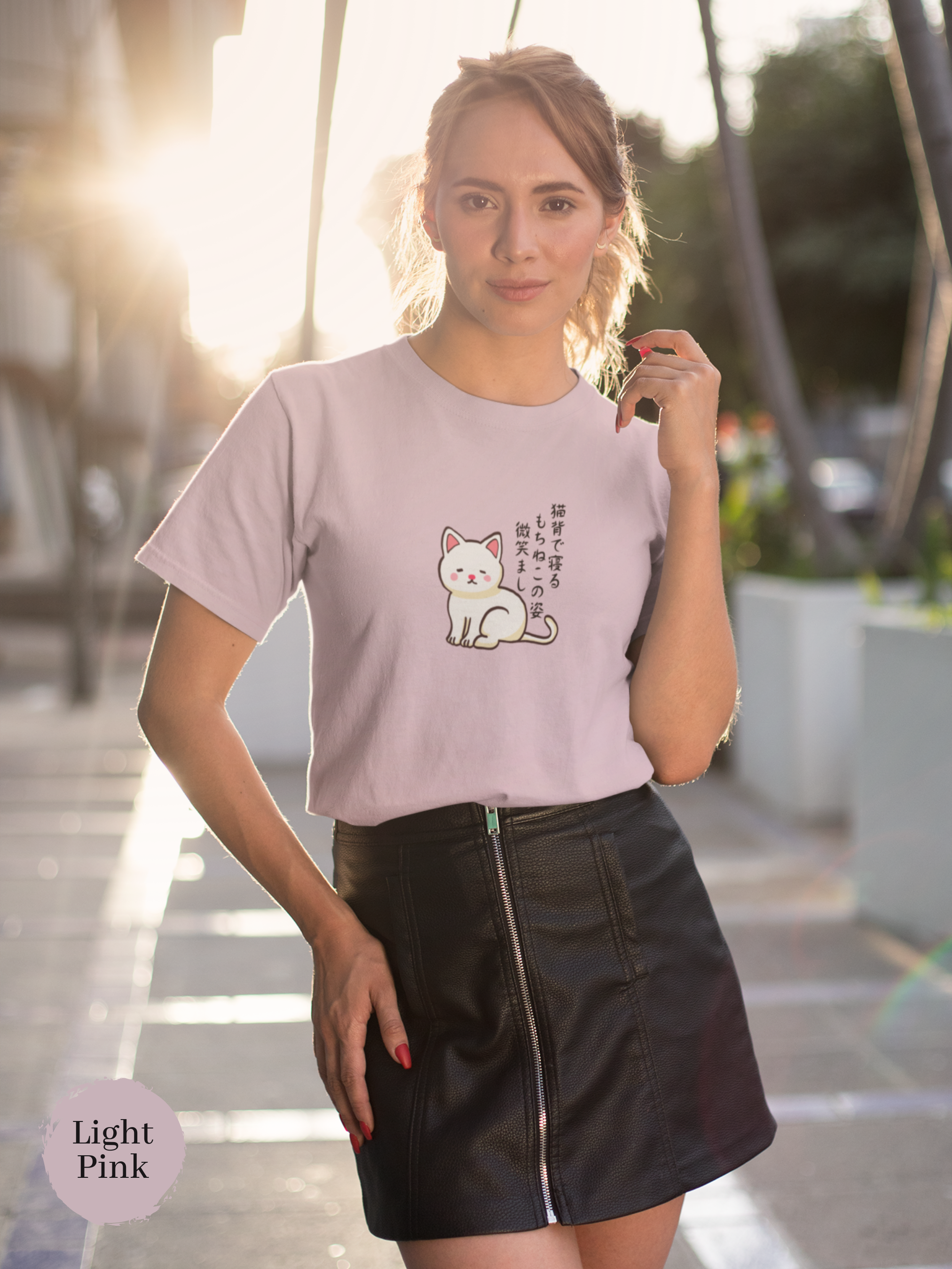 Cat Haiku T-shirt: Japanese Mochi Cat Shirt with Sleeping Mochi Neko Art - Cute and Comfy Cat T-shirt for Cat Lovers