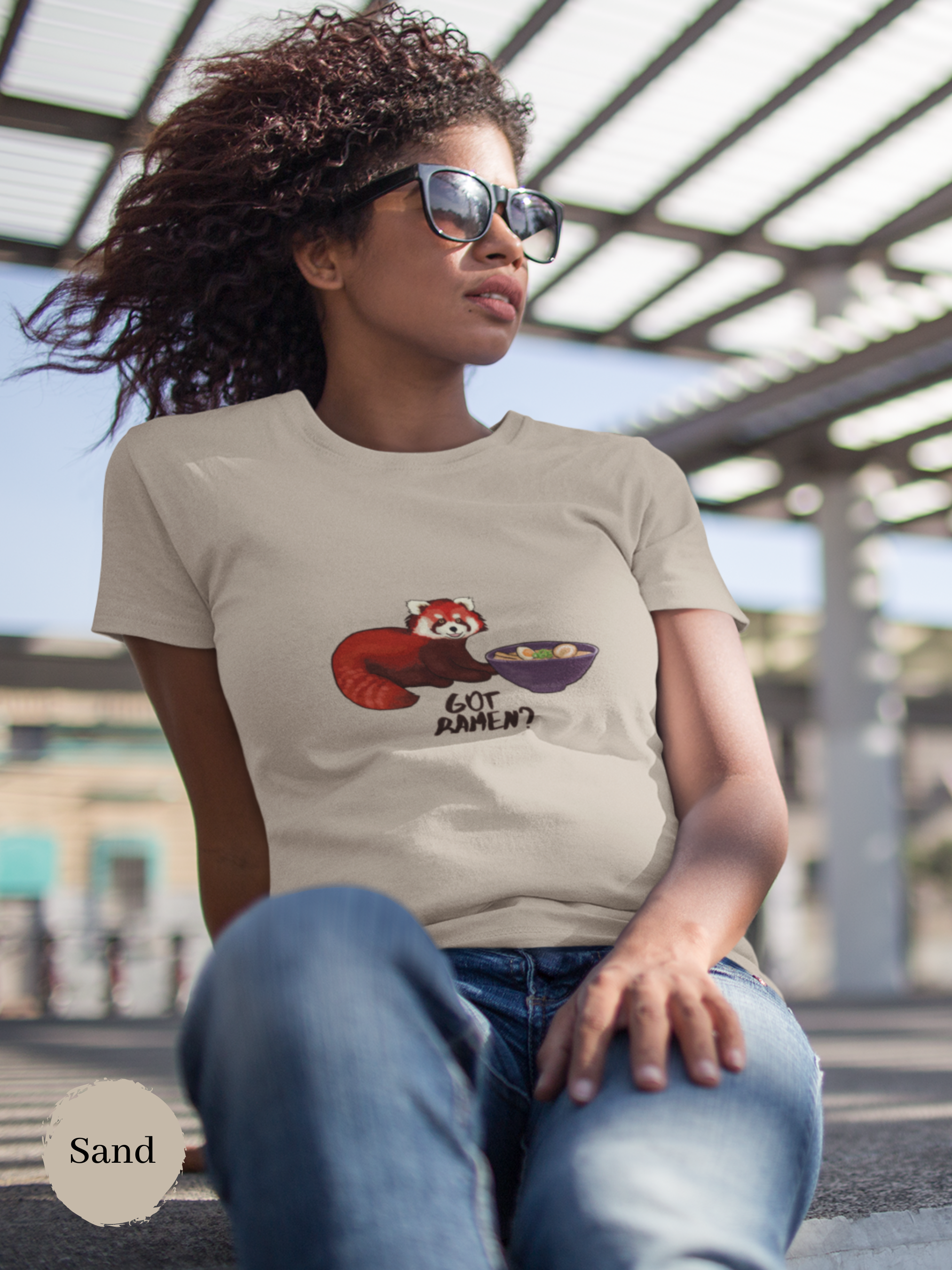 Ramen T-shirt: "Got Ramen?" Cute Red Panda with Ramen Bowl - Japanese Foodie Shirt with Ramen Art and Lesser Panda Graphic