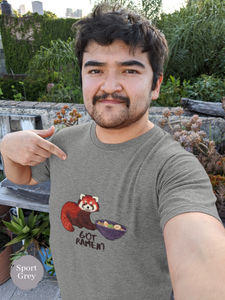 Ramen T-shirt: "Got Ramen?" Cute Red Panda with Ramen Bowl - Japanese Foodie Shirt with Ramen Art and Lesser Panda Graphic