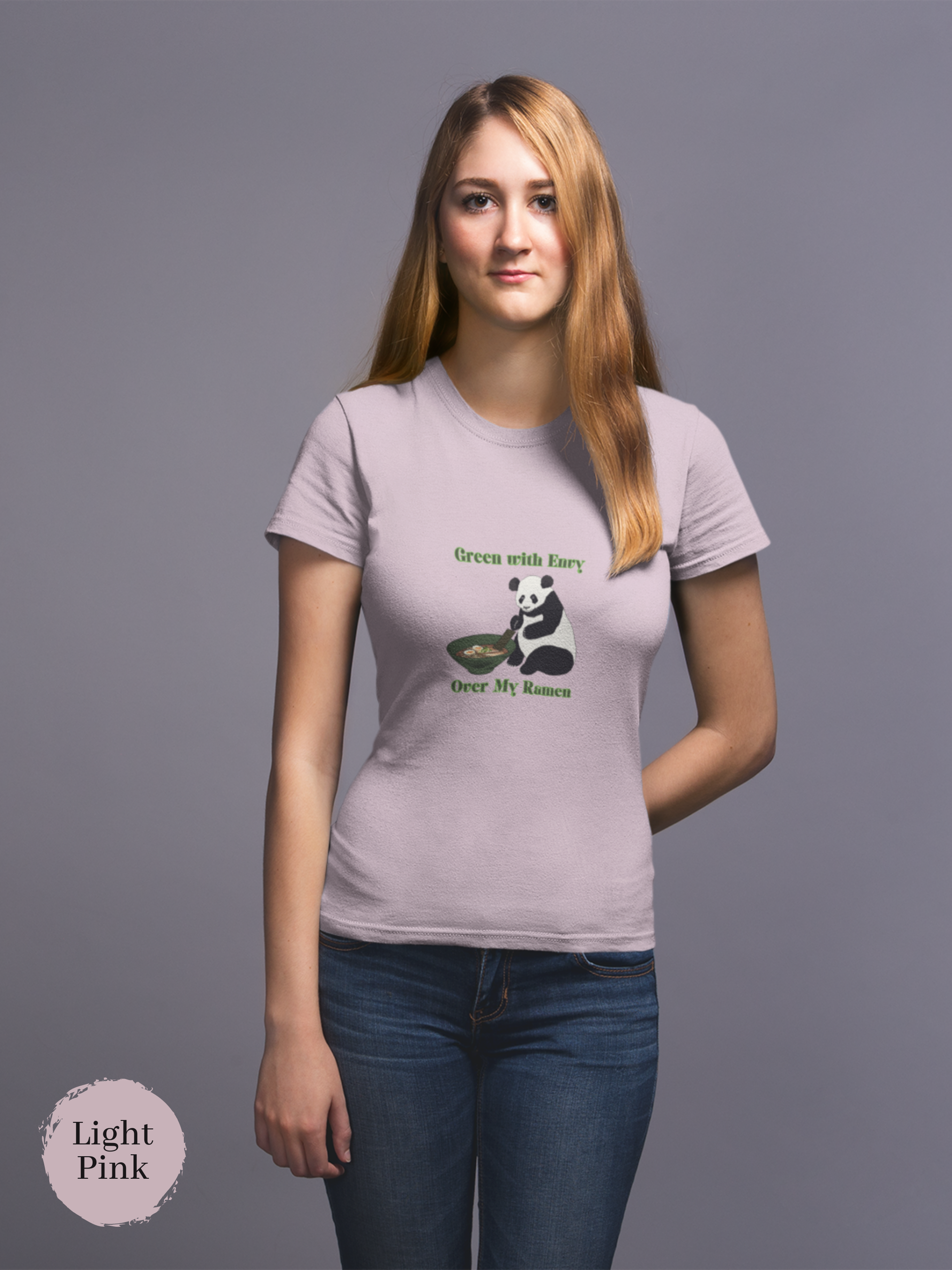Ramen T-shirt: Green with Envy over My Ramen - Panda Edition - Japanese Foodie Shirt with Ramen Art