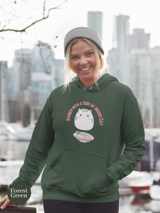 Ramen Hoodie: Mochi Cat on the Side - A Perfect Blend of Japanese Foodie Style and Cute Fluffy Feline Vibes