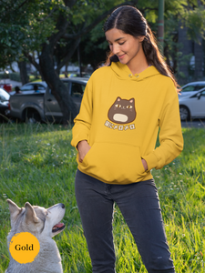 Cat Hoodie - Melting for the Adorable Neko: Chubby Fat Cat Illustration on Soft and Cozy Sweatshirt