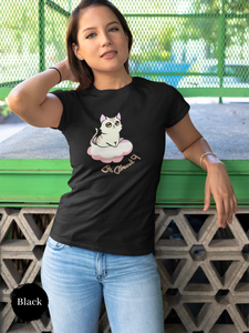 Cat T-shirt: "On Cloud 9" - Adorable Chubby Cat on a Cloud - Unique Japanese Cat Art - Perfect Gift for Cat Lovers - Playful and Cute Design