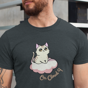 Cat T-shirt: "On Cloud 9" - Adorable Chubby Cat on a Cloud - Unique Japanese Cat Art - Perfect Gift for Cat Lovers - Playful and Cute Design