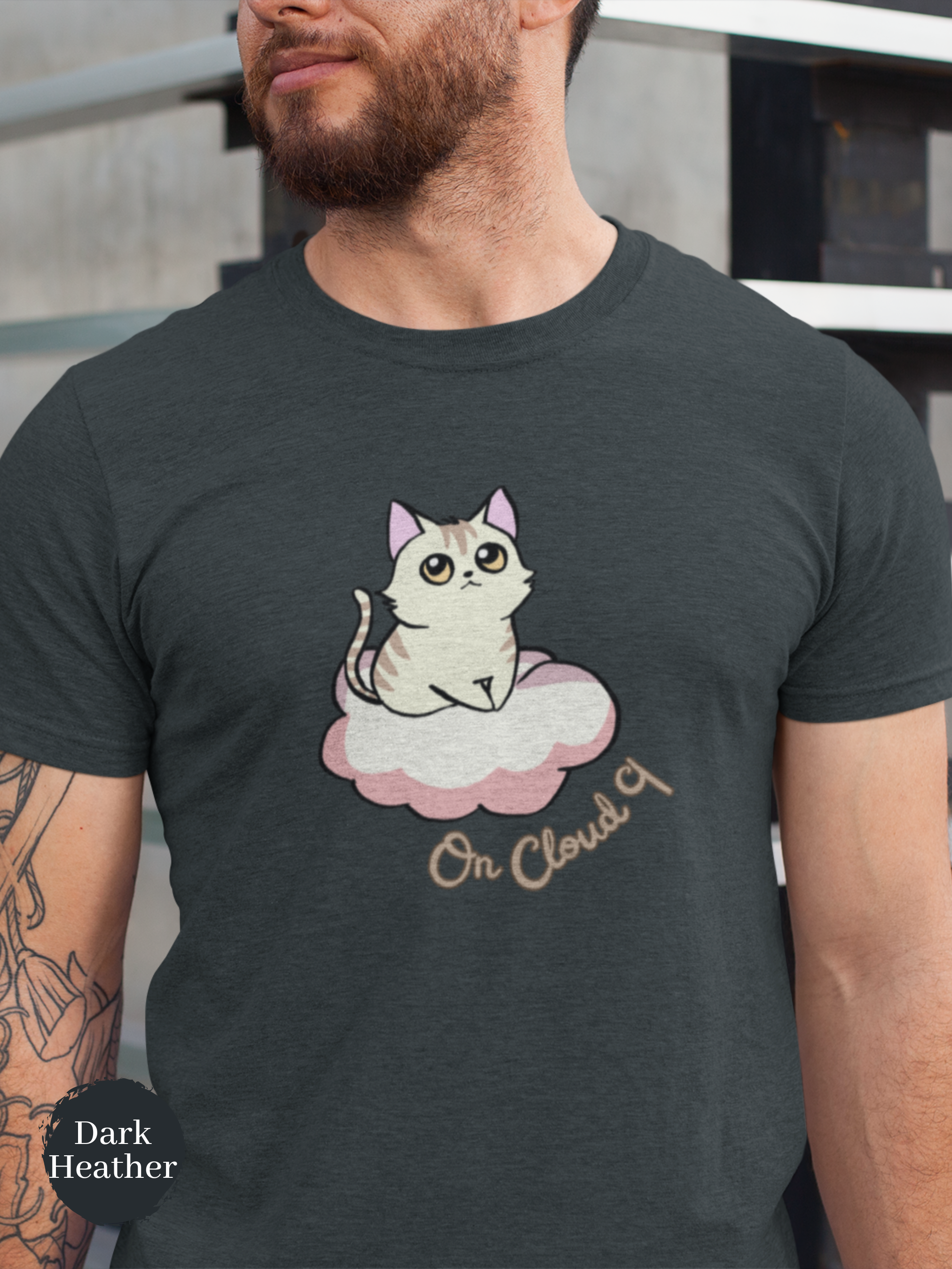 Cat T-shirt: "On Cloud 9" - Adorable Chubby Cat on a Cloud - Unique Japanese Cat Art - Perfect Gift for Cat Lovers - Playful and Cute Design