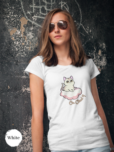 Cat T-shirt: "On Cloud 9" - Adorable Chubby Cat on a Cloud - Unique Japanese Cat Art - Perfect Gift for Cat Lovers - Playful and Cute Design