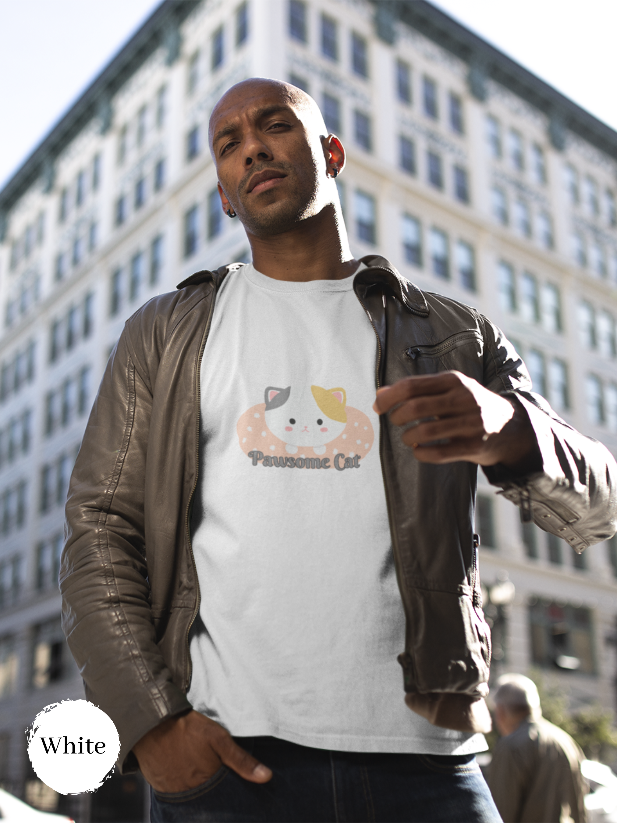 Cute Cat T-shirt: "Pawsome Cat" - Adorable Kitten Tee with Japanese-Inspired Cat Art