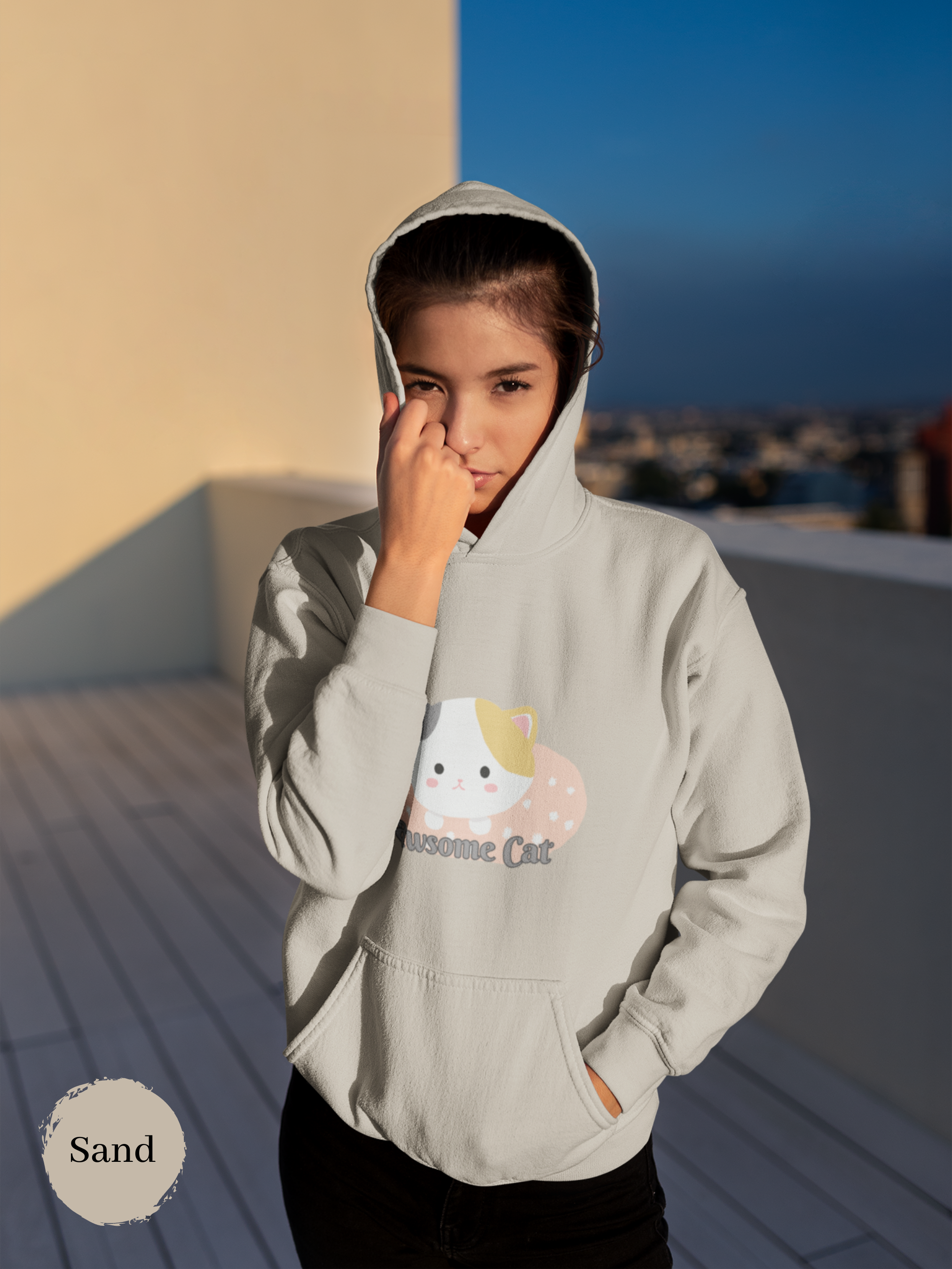 Ramen Hoodie: Pawsome Cat Hoodie Mochi Squishy Donut - Cute Japanese Kawaii Plush Toy with Foodie Hoodie and Pun Hoodie