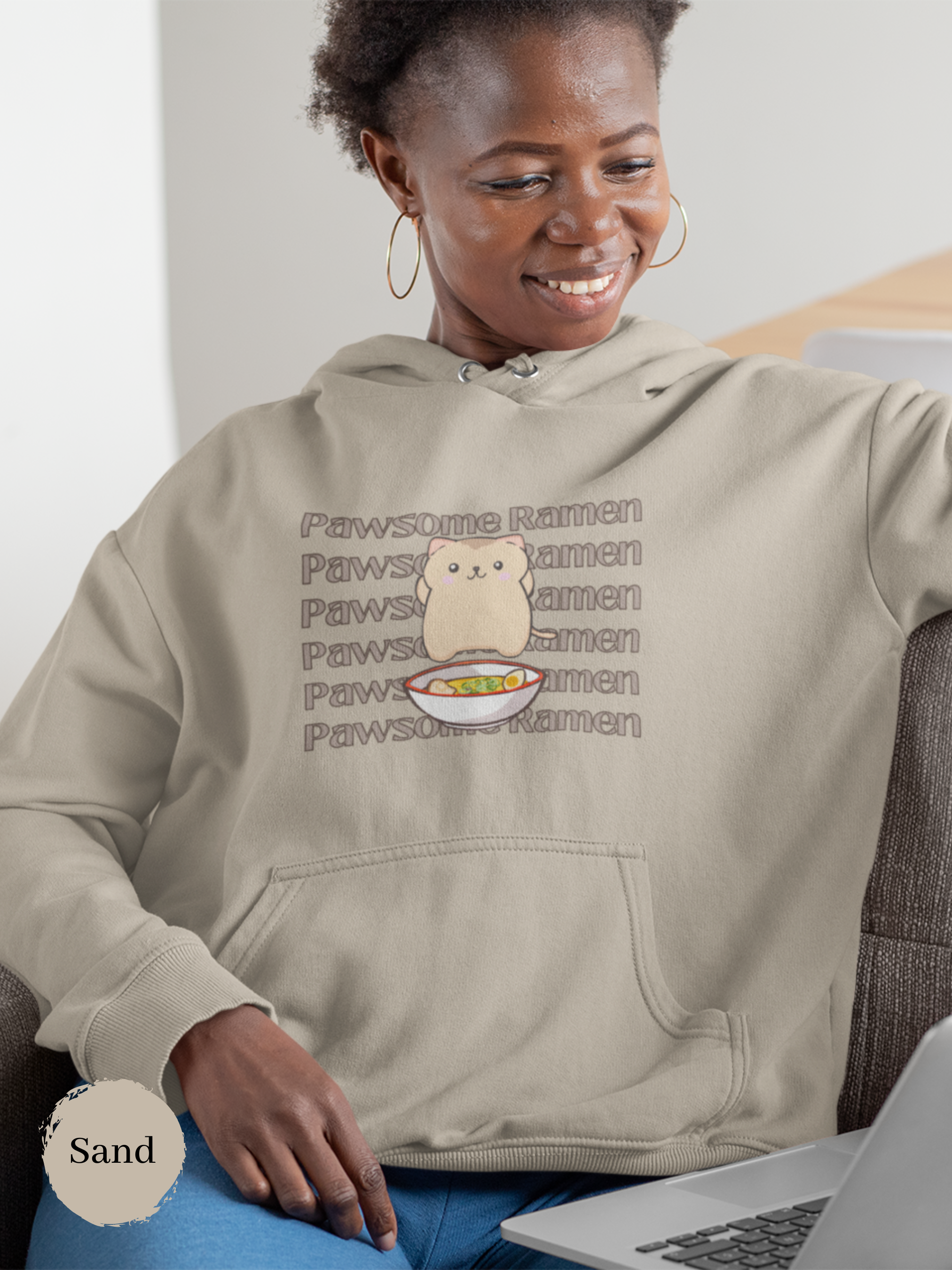 Ramen Hoodie: Pawsome Ramen with Squishy Mochi Cat and Noodles Galore - A Foodie's Ramen Art Delight