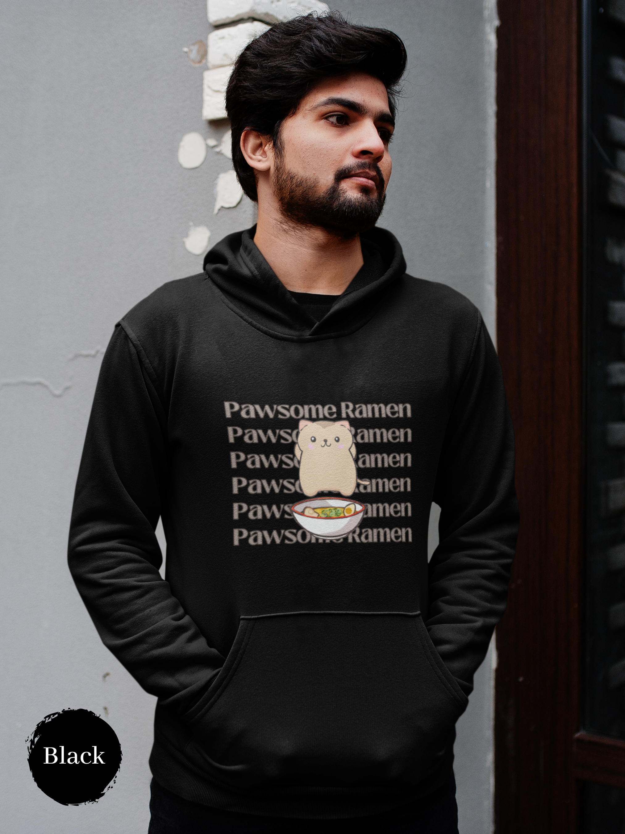 Ramen Hoodie: Pawsome Ramen with Squishy Mochi Cat and Noodles Galore - A Foodie's Ramen Art Delight