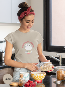 Mochi Cat T-shirt: Ramen with a Side of Sweetness - Japanese Mochi Cat Illustration with Mochi Donut and Squishy Accents