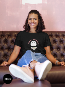 Mochi Cat T-shirt: Ramen with a Side of Sweetness - Japanese Mochi Cat Illustration with Mochi Donut and Squishy Accents