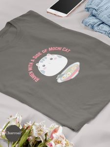 Mochi Cat T-shirt: Ramen with a Side of Sweetness - Japanese Mochi Cat Illustration with Mochi Donut and Squishy Accents
