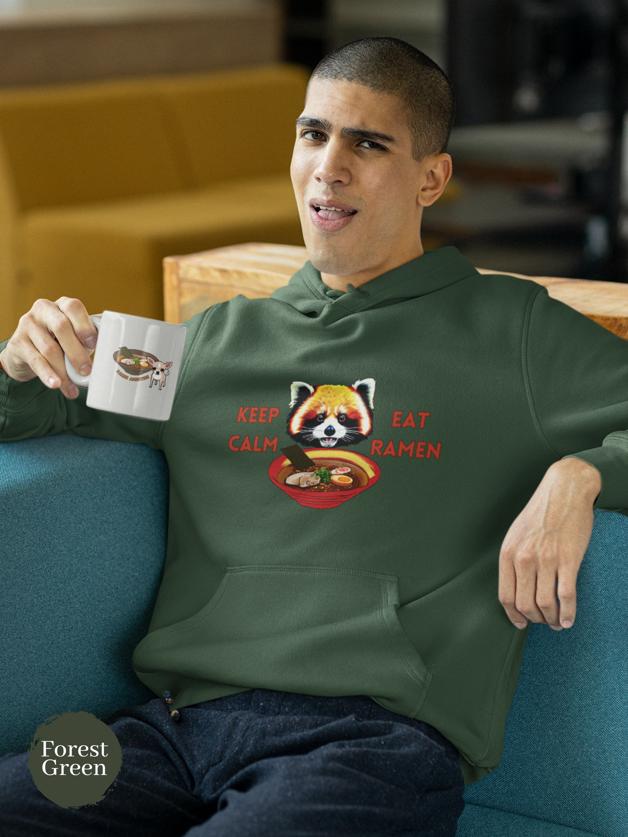 Ramen Hoodie: Keep Calm and Eat Ramen with Red Panda - Asian Foodie Sweatshirt for Ramen Lovers and Foodies