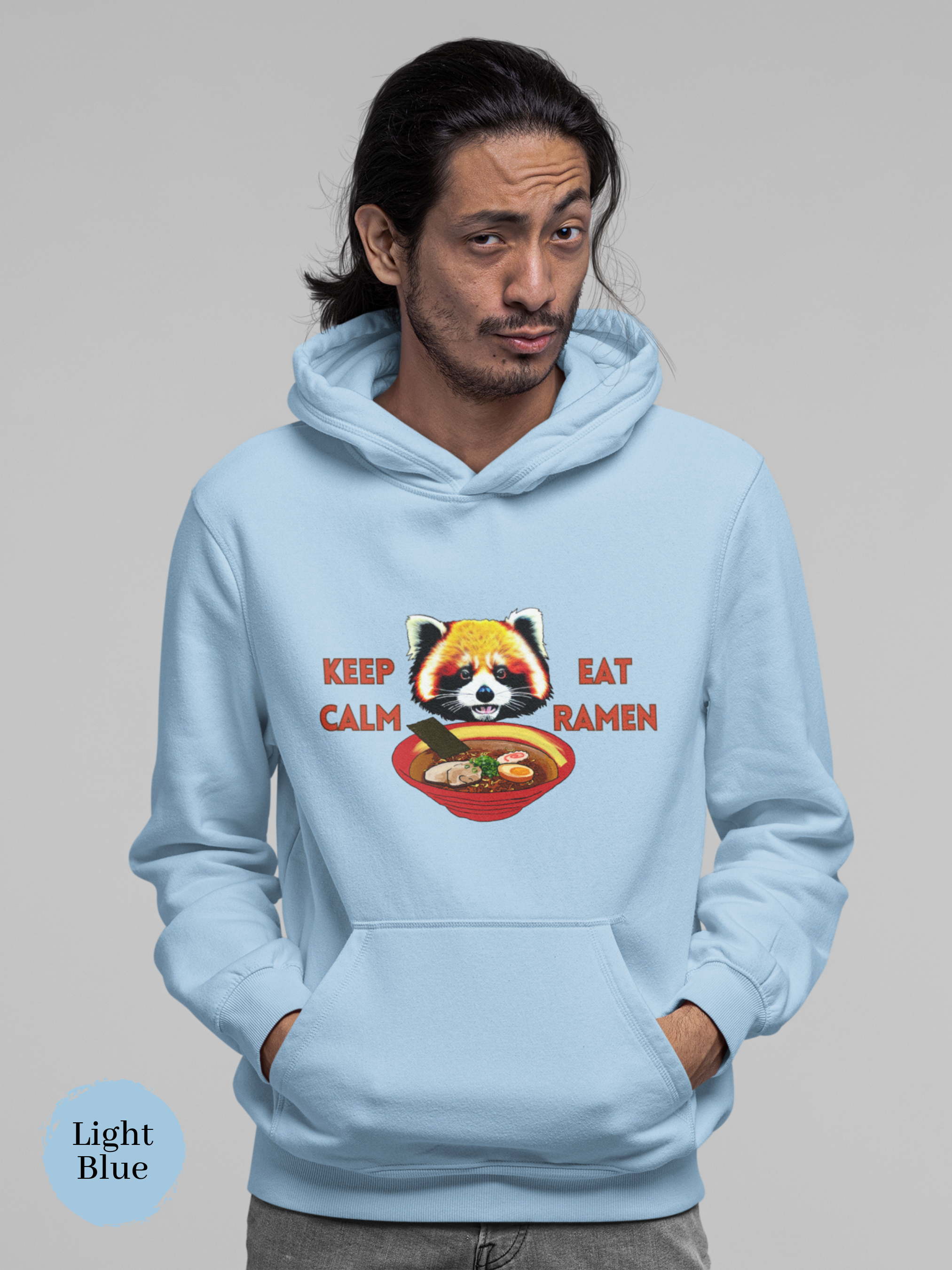 Ramen Hoodie: Keep Calm and Eat Ramen with Red Panda - Asian Foodie Sweatshirt for Ramen Lovers and Foodies