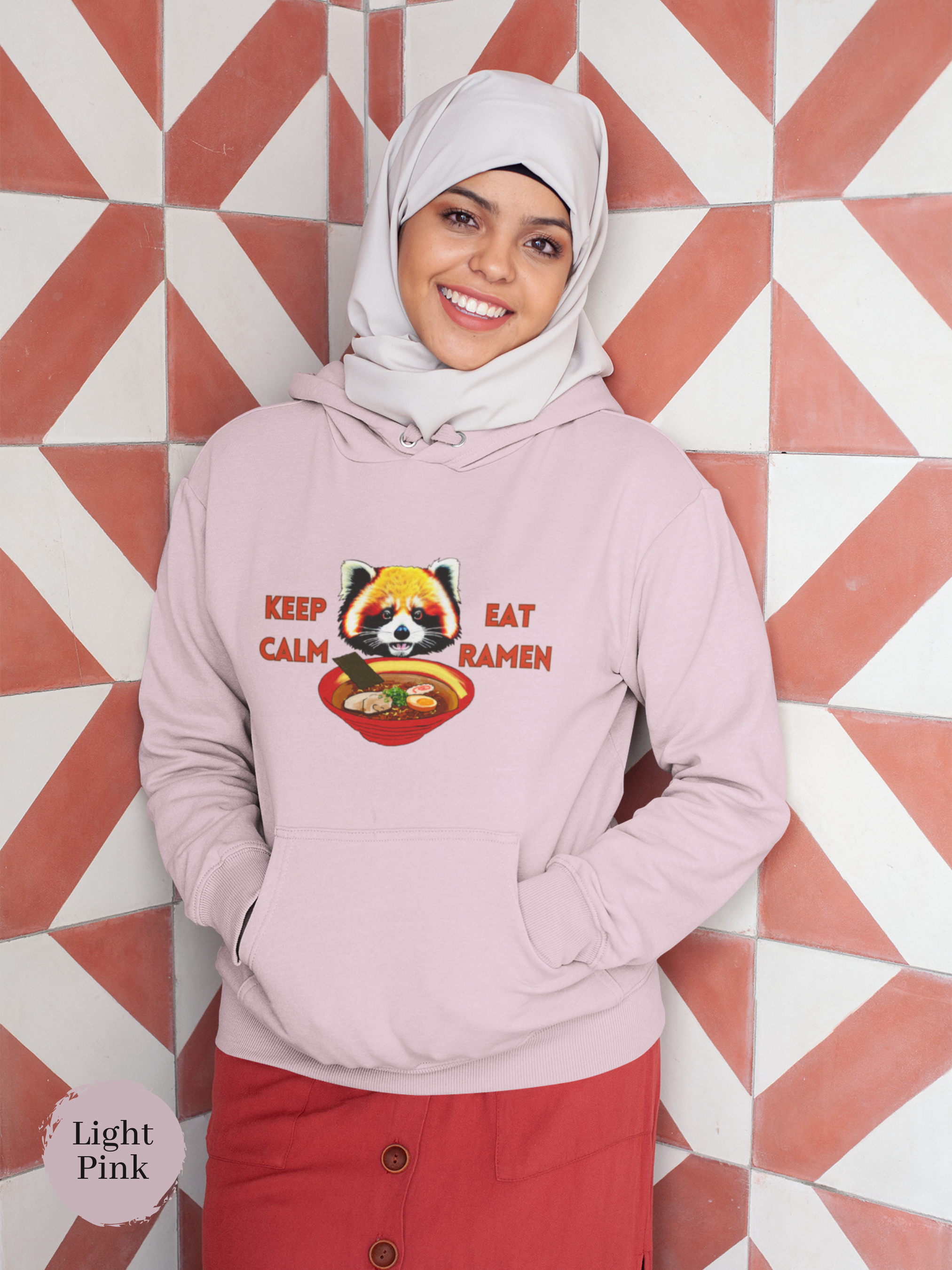 Ramen Hoodie: Keep Calm and Eat Ramen with Red Panda - Asian Foodie Sweatshirt for Ramen Lovers and Foodies