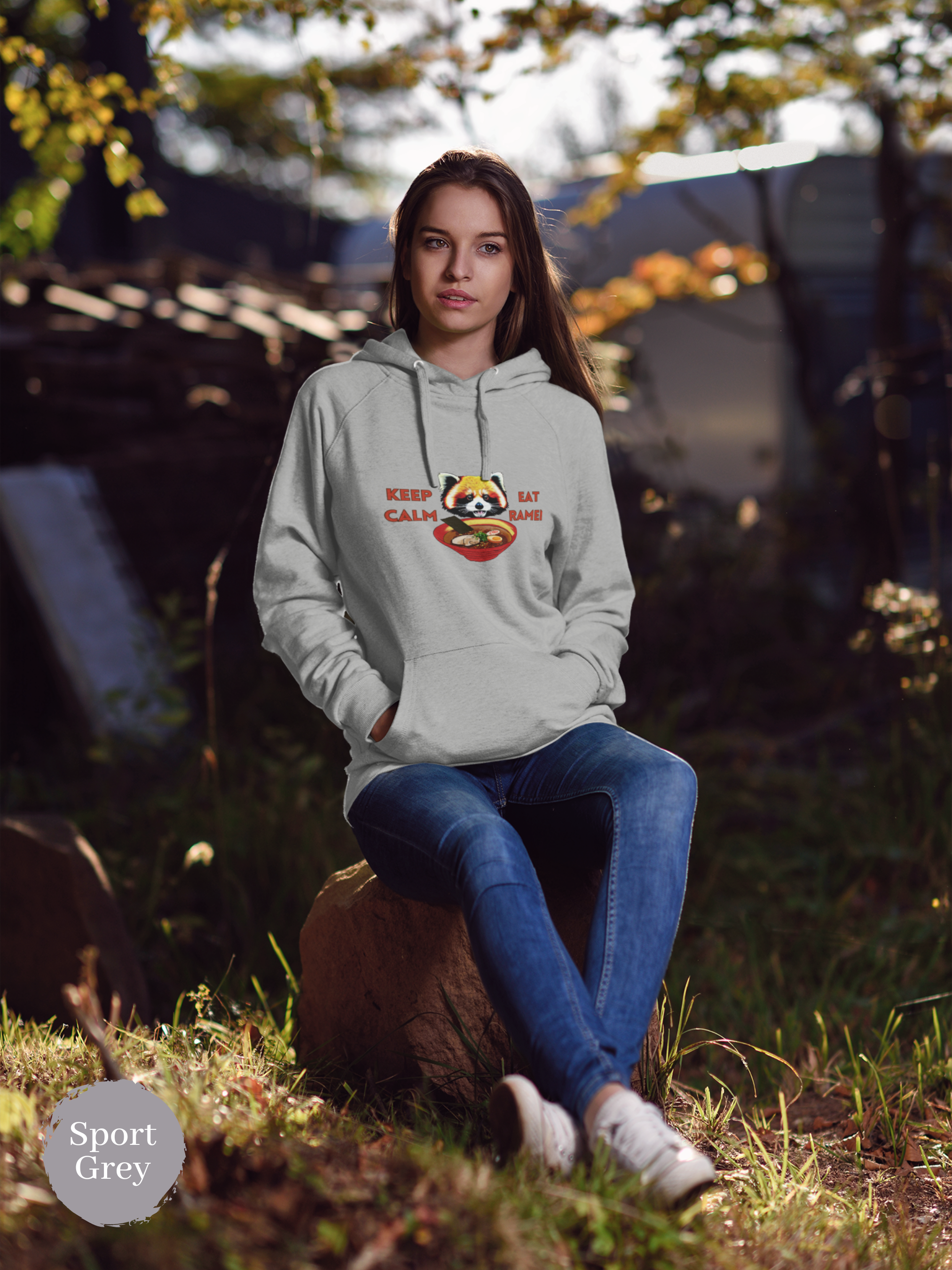Ramen Hoodie: Keep Calm and Eat Ramen with Red Panda - Asian Foodie Sweatshirt for Ramen Lovers and Foodies