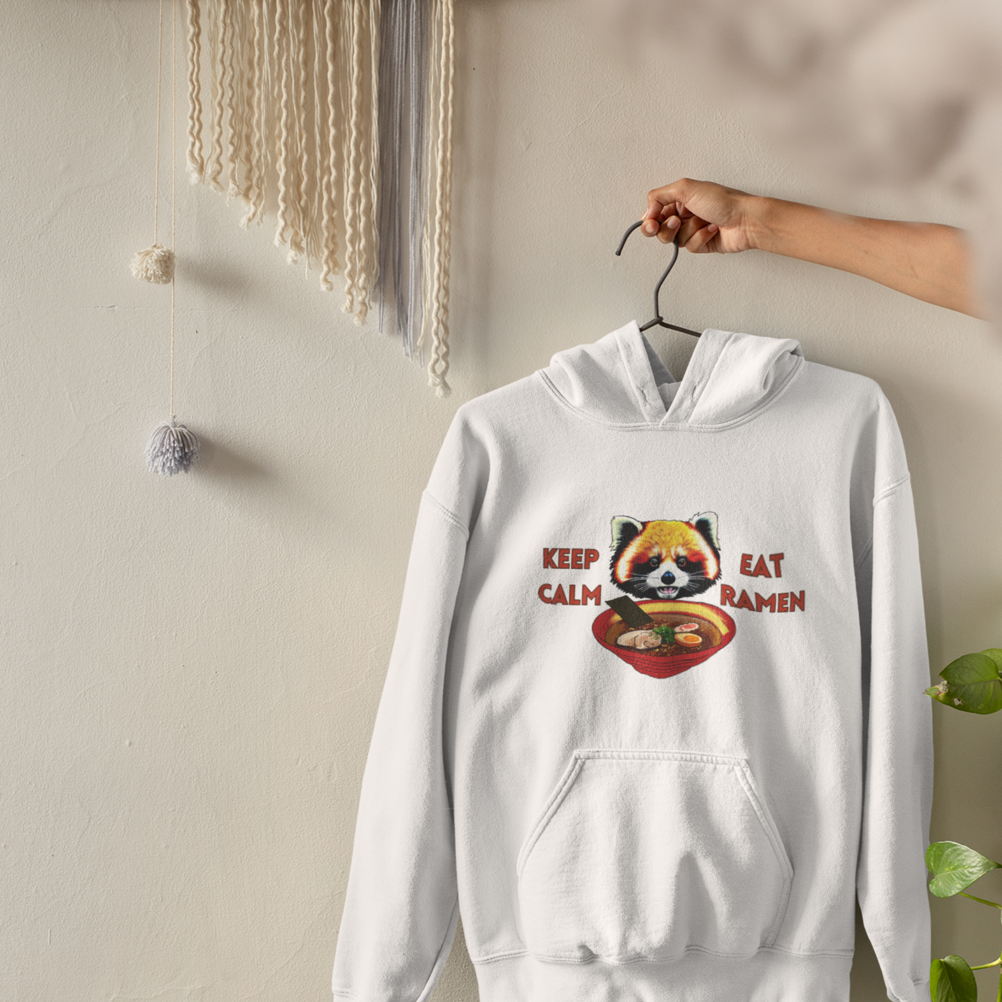 Ramen Hoodie: Keep Calm and Eat Ramen with Red Panda - Asian Foodie Sweatshirt for Ramen Lovers and Foodies
