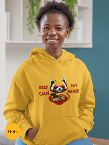 Ramen Hoodie: Keep Calm and Eat Ramen with Red Panda - Asian Foodie Sweatshirt for Ramen Lovers and Foodies