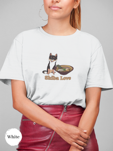 Ramen T-shirt: Shiba Love - Cute Shiba Inu with Ramen Bowl Design | Japanese Foodie Shirt with Ramen Art