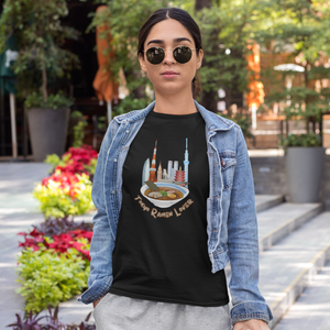 Ramen T-shirt: Tokyo Ramen Lover Japanese Foodie Shirt with Ramen Art and Tokyo Skyline Illustration