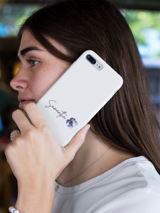 Phone Case: Hand-Drawn Watercolour Flower with Personalization and Name Customization - Floral iPhone Cases