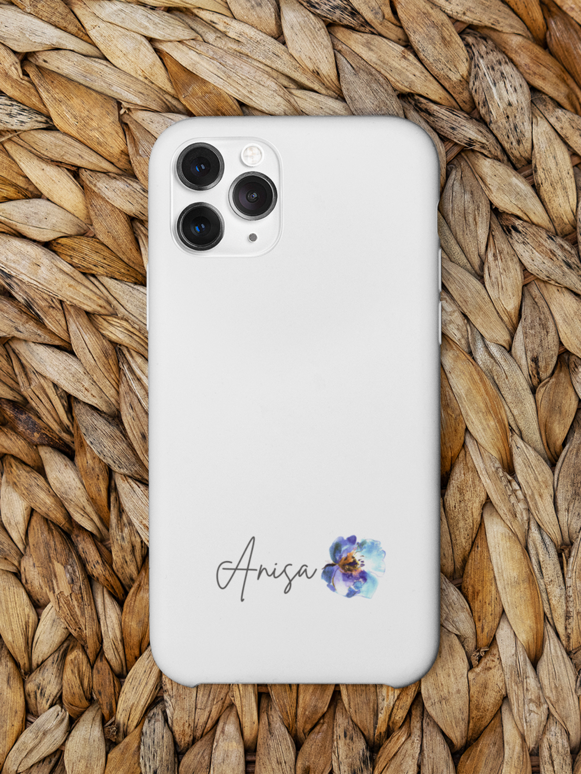 Phone Case: Hand-Drawn Watercolour Flower with Personalization and Name Customization - Floral iPhone Cases