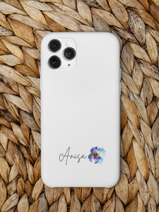 Phone Case: Hand-Drawn Watercolour Flower with Personalization and Name Customization - Floral iPhone Cases