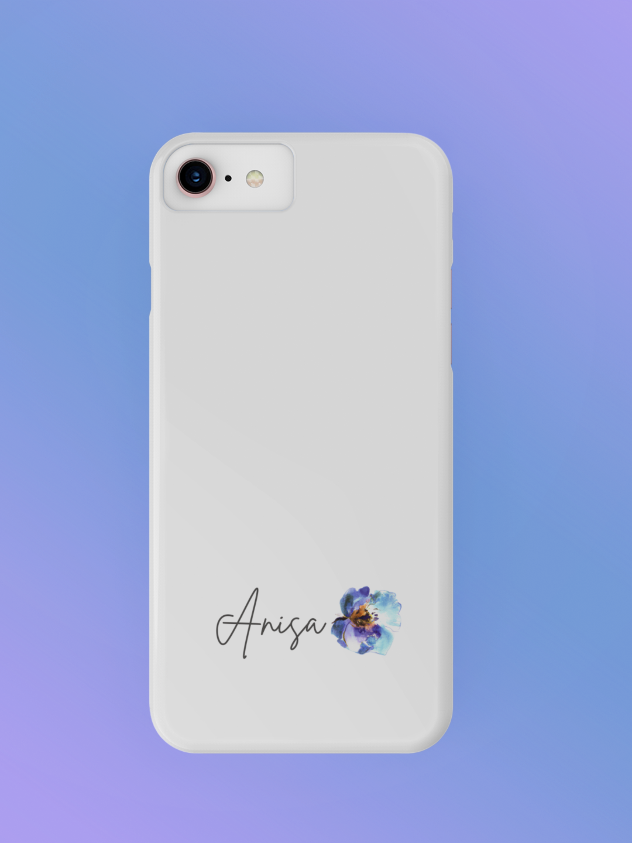 Phone Case: Hand-Drawn Watercolour Flower with Personalization and Name Customization - Floral iPhone Cases