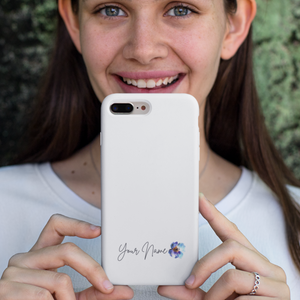 Phone Case: Hand-Drawn Watercolour Flower with Personalization and Name Customization - Floral iPhone Cases