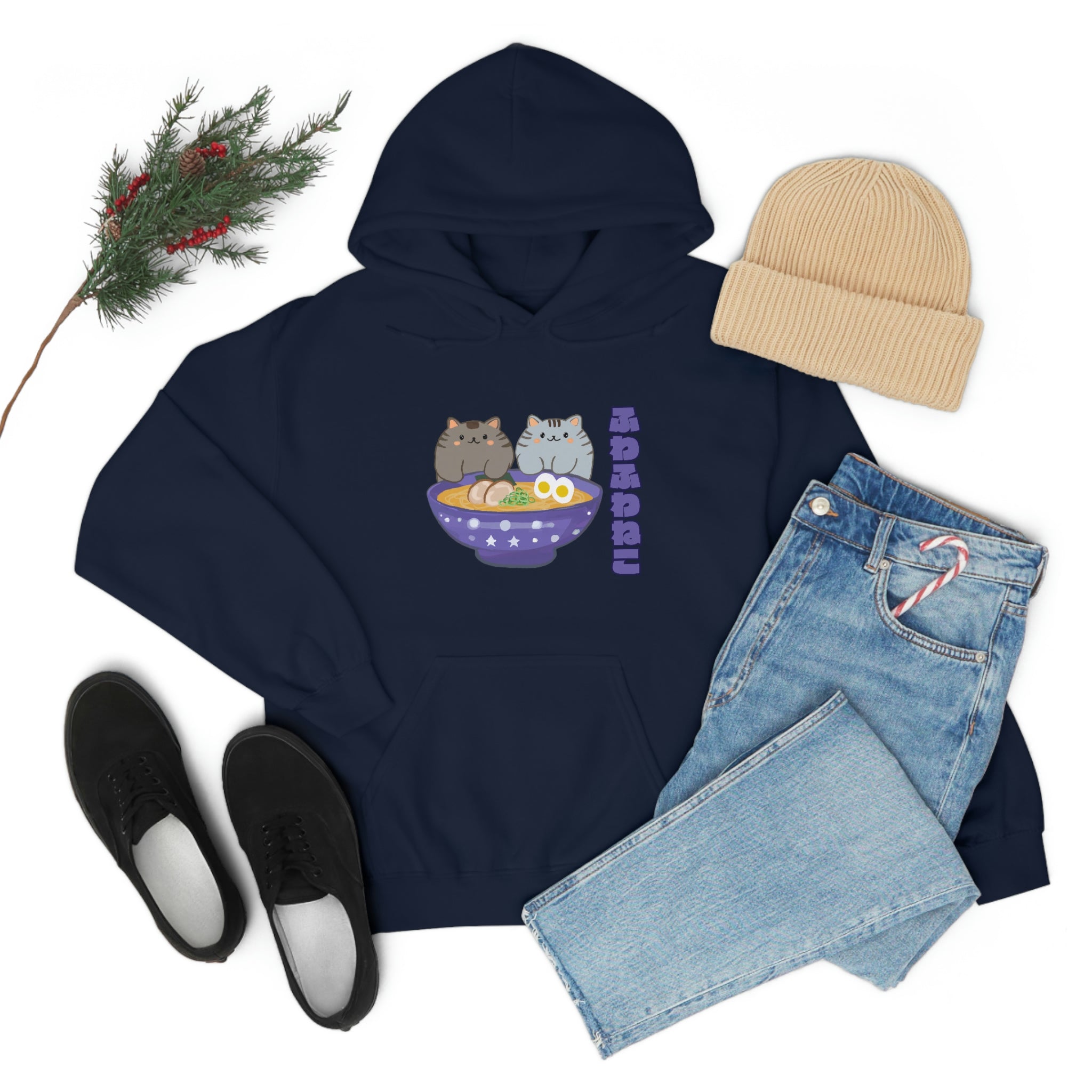 Ramen Hoodie - Noodle Loving Kitty Cats: A Foodie's Dream Asian-Inspired Pun Hoodie