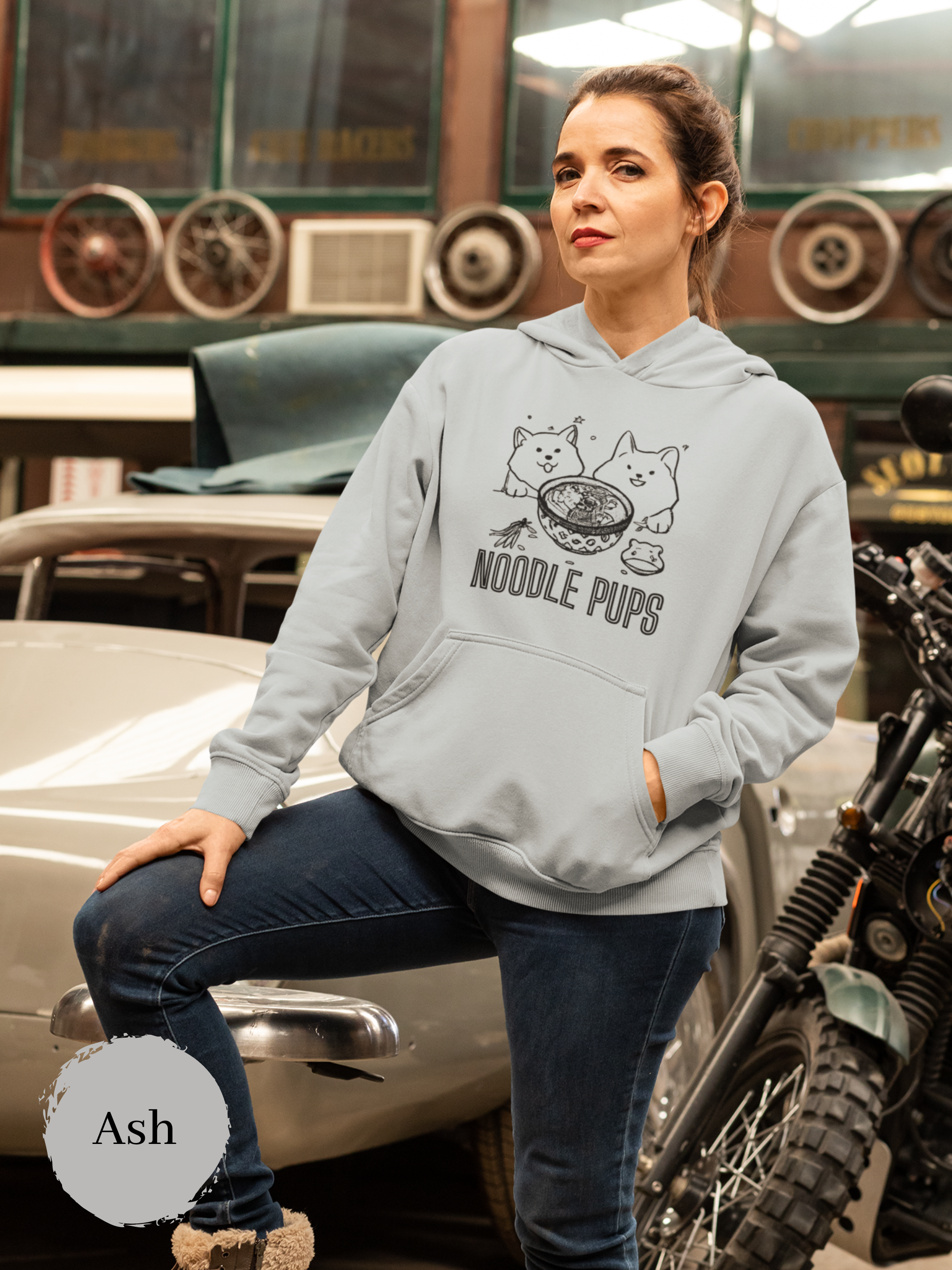 Noodle Pups Ramen Hoodie Shiba Inu Dog Sweatshirt