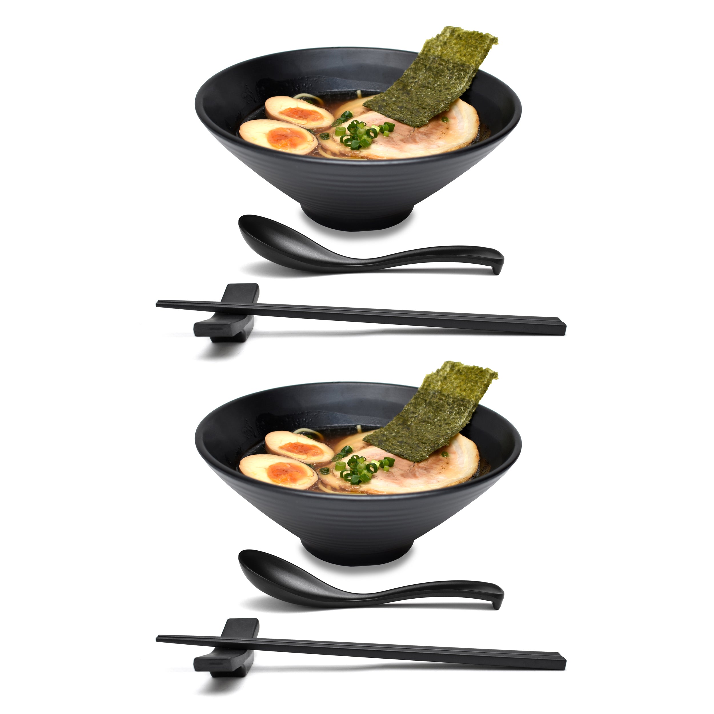 Black Melamine 7.5" Japanese Ramen Bowls