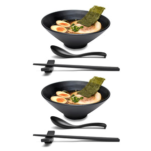 Black Melamine 7.5" Japanese Ramen Bowls