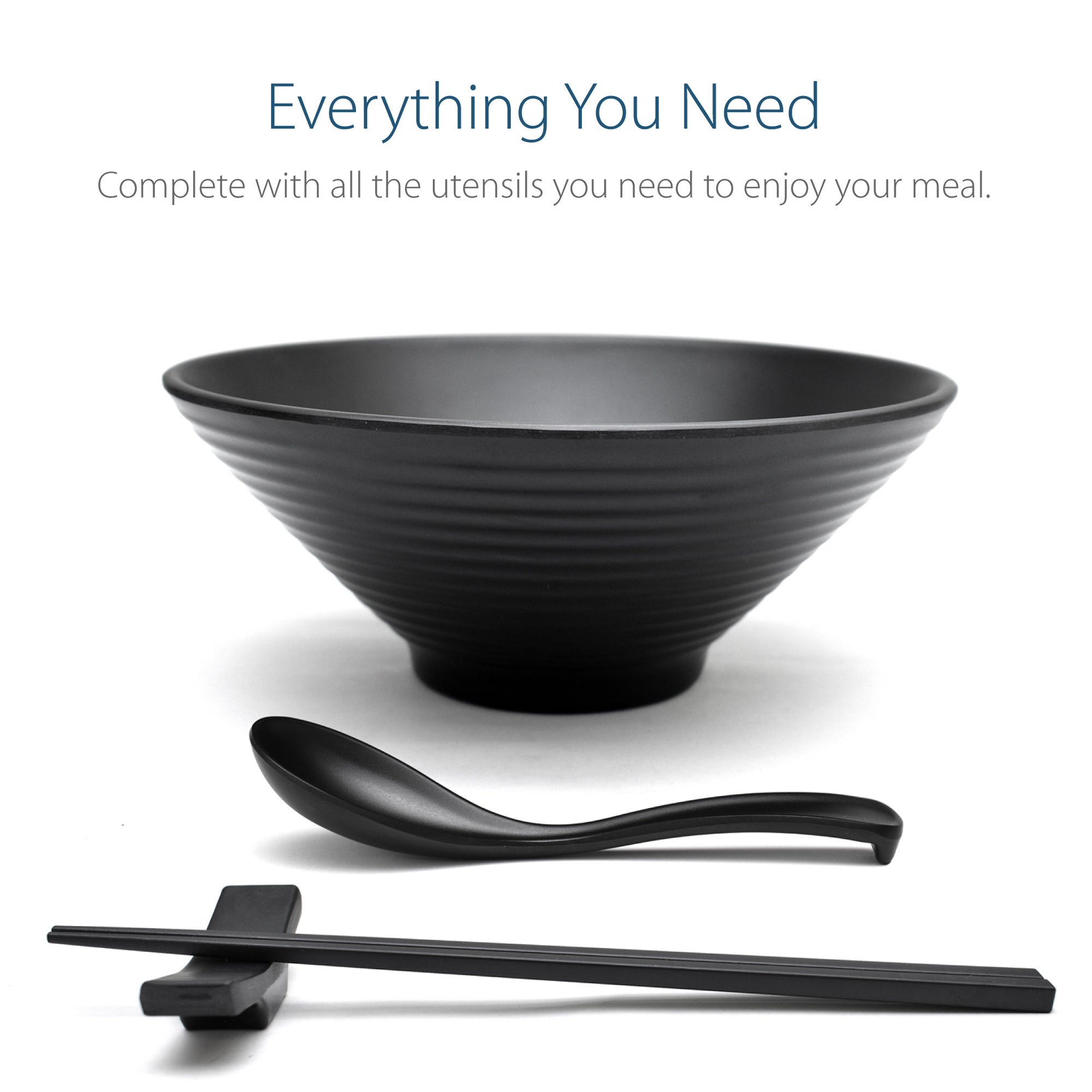 Black Melamine 7.5" Japanese Ramen Bowls