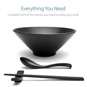 Black Melamine 7.5" Japanese Ramen Bowls