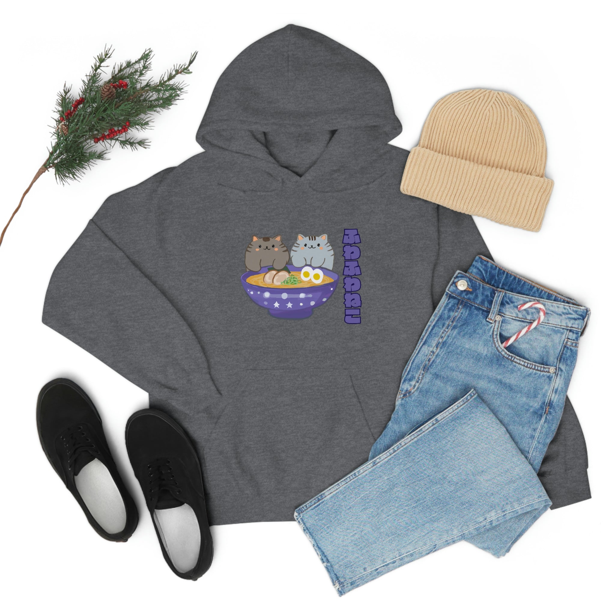 Ramen Hoodie - Noodle Loving Kitty Cats: A Foodie's Dream Asian-Inspired Pun Hoodie