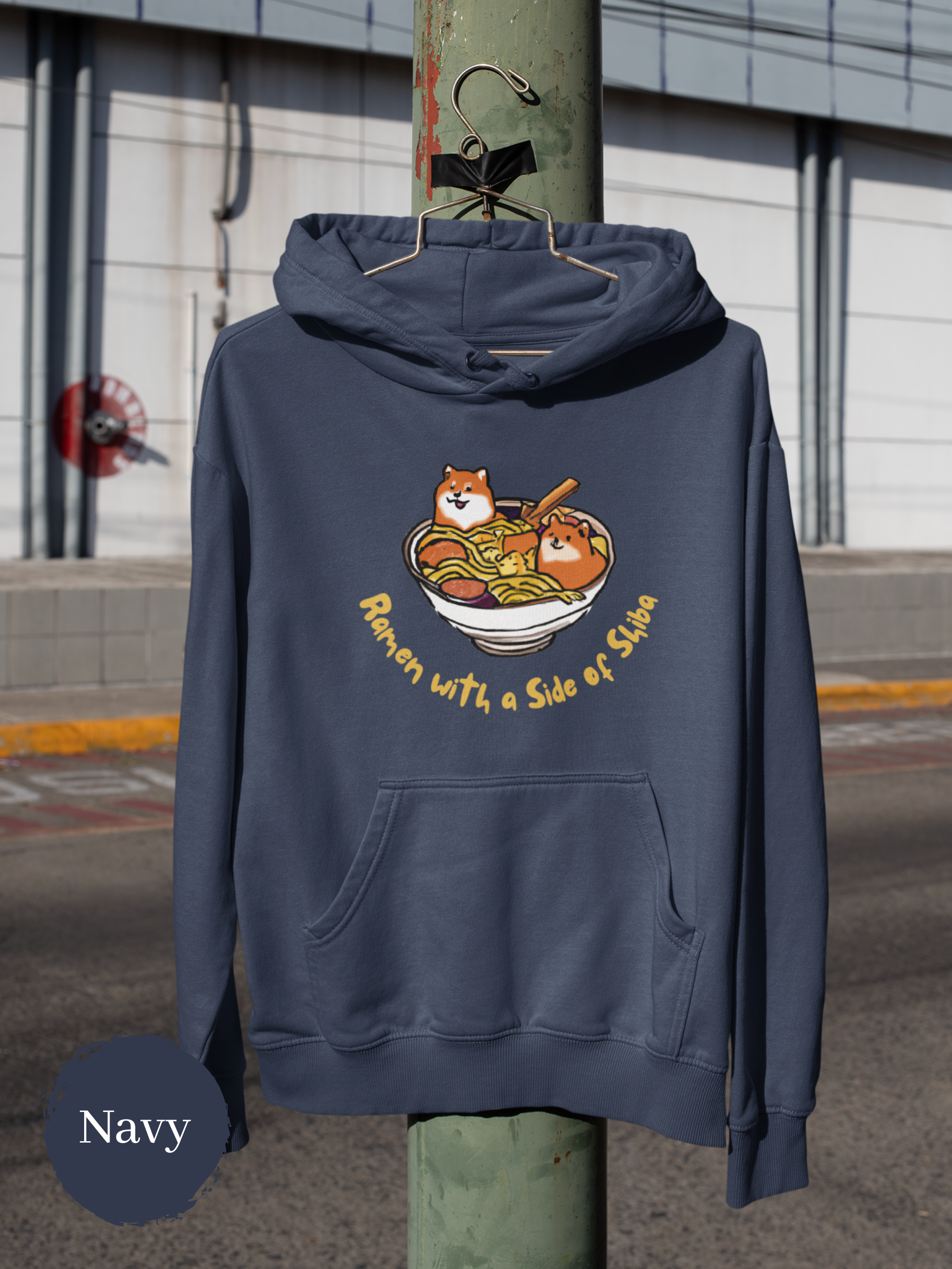 Shiba Inu Ramen Nights: Ramen Hoodie with Two Cute Pups