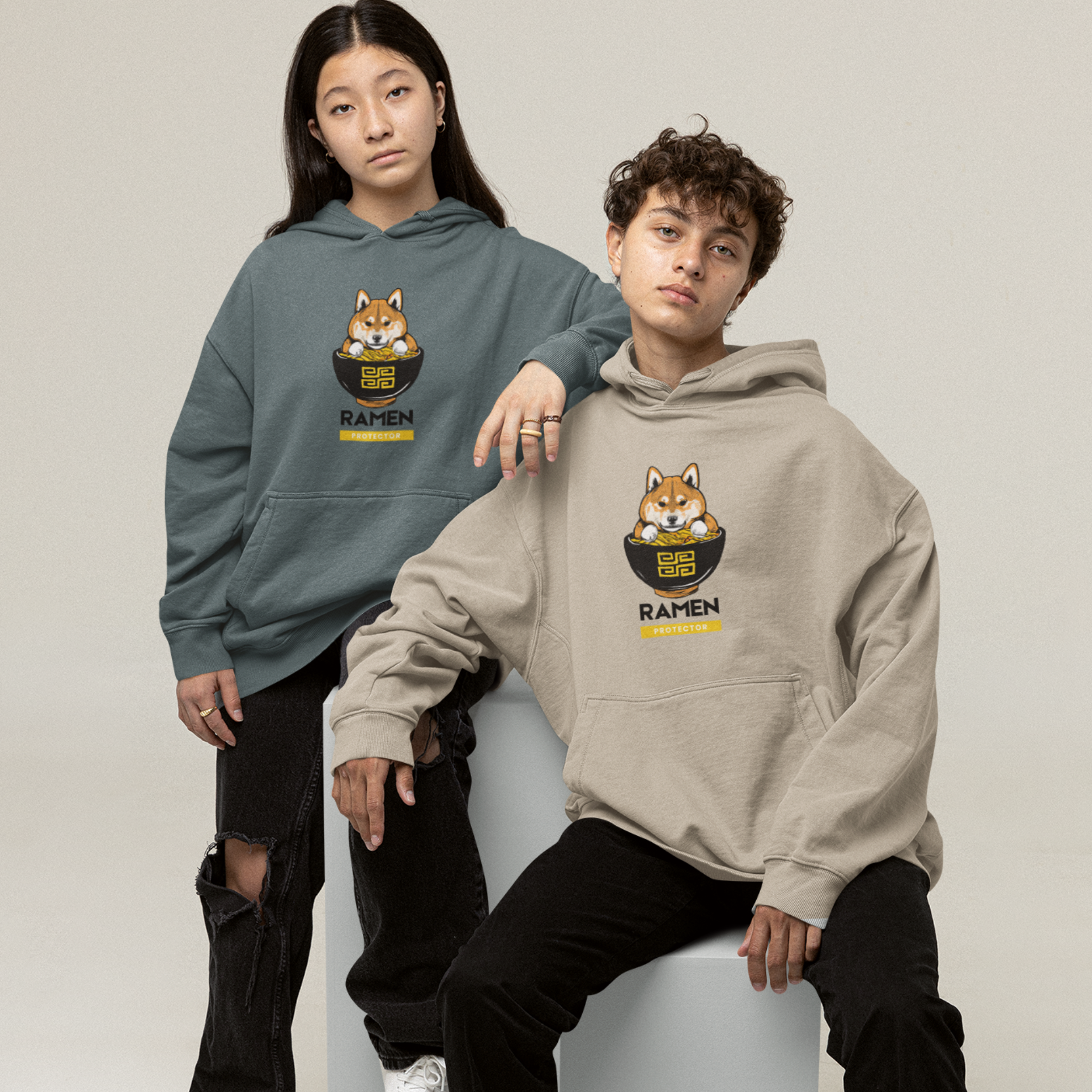 Ramen Protector Shiba Inu Noodle Hoodie Sweatshirt