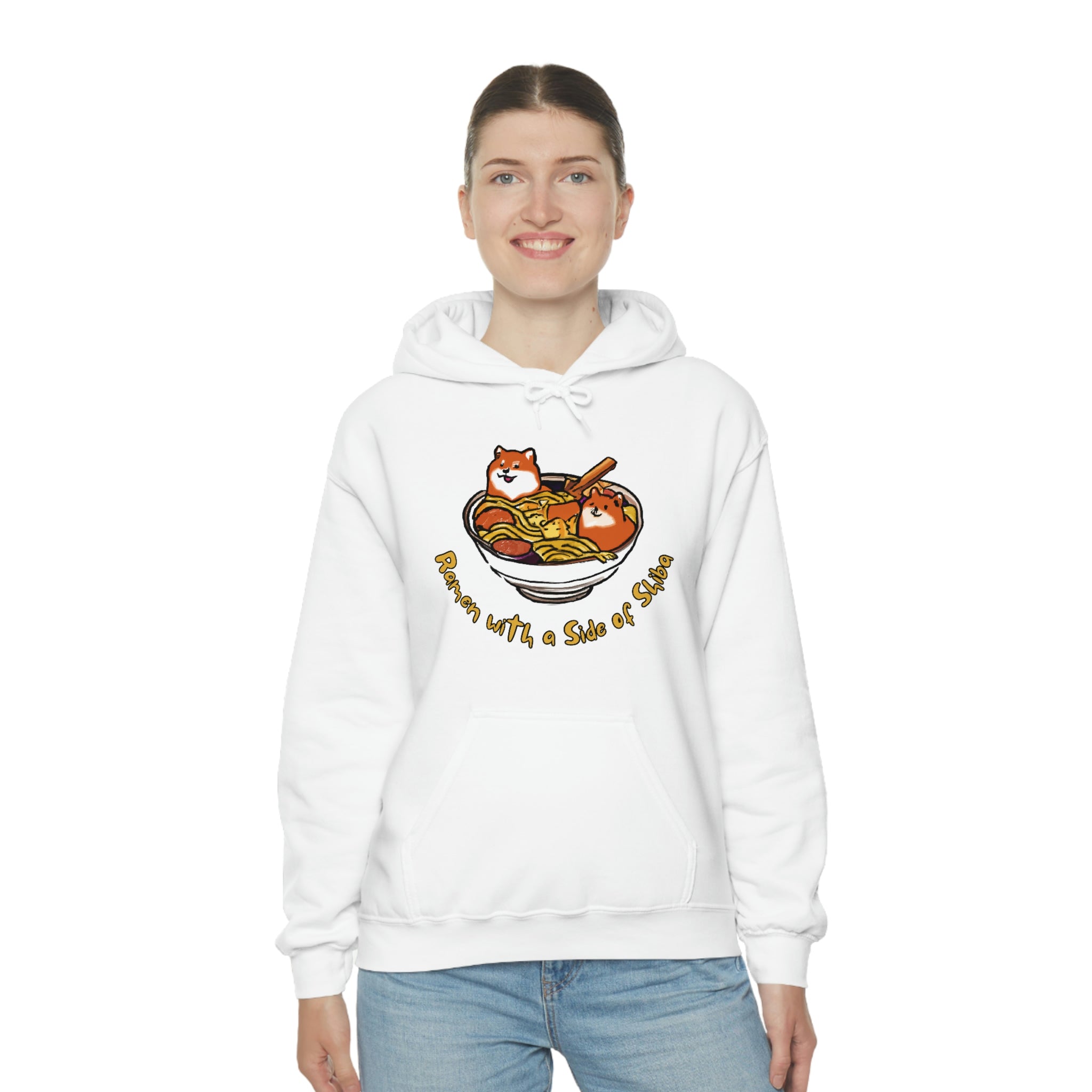 Shiba Inu Ramen Nights: Ramen Hoodie with Two Cute Pups