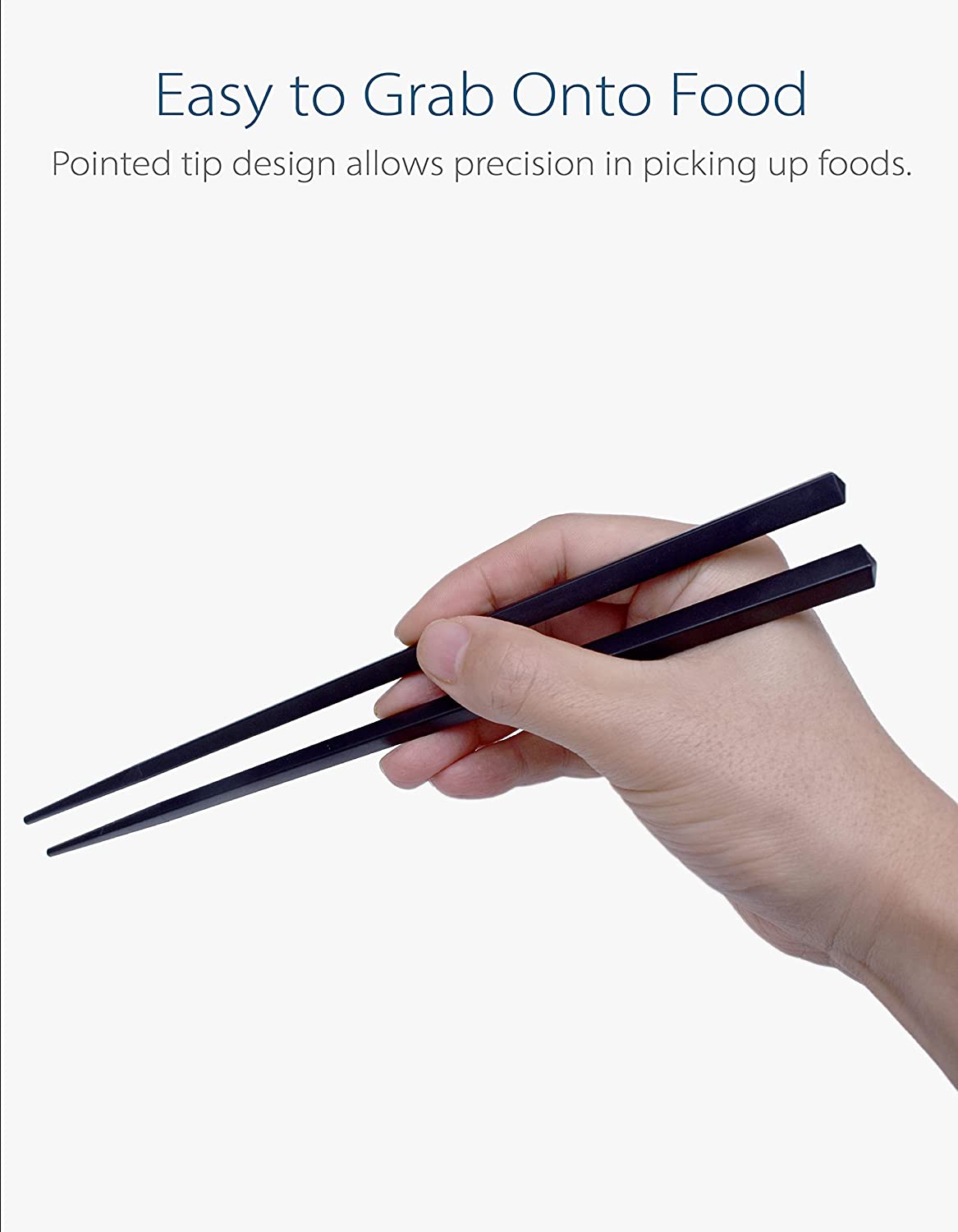 Set of 6 Chopsticks and Large Ladle Spoon Utensil Set (Melamine)