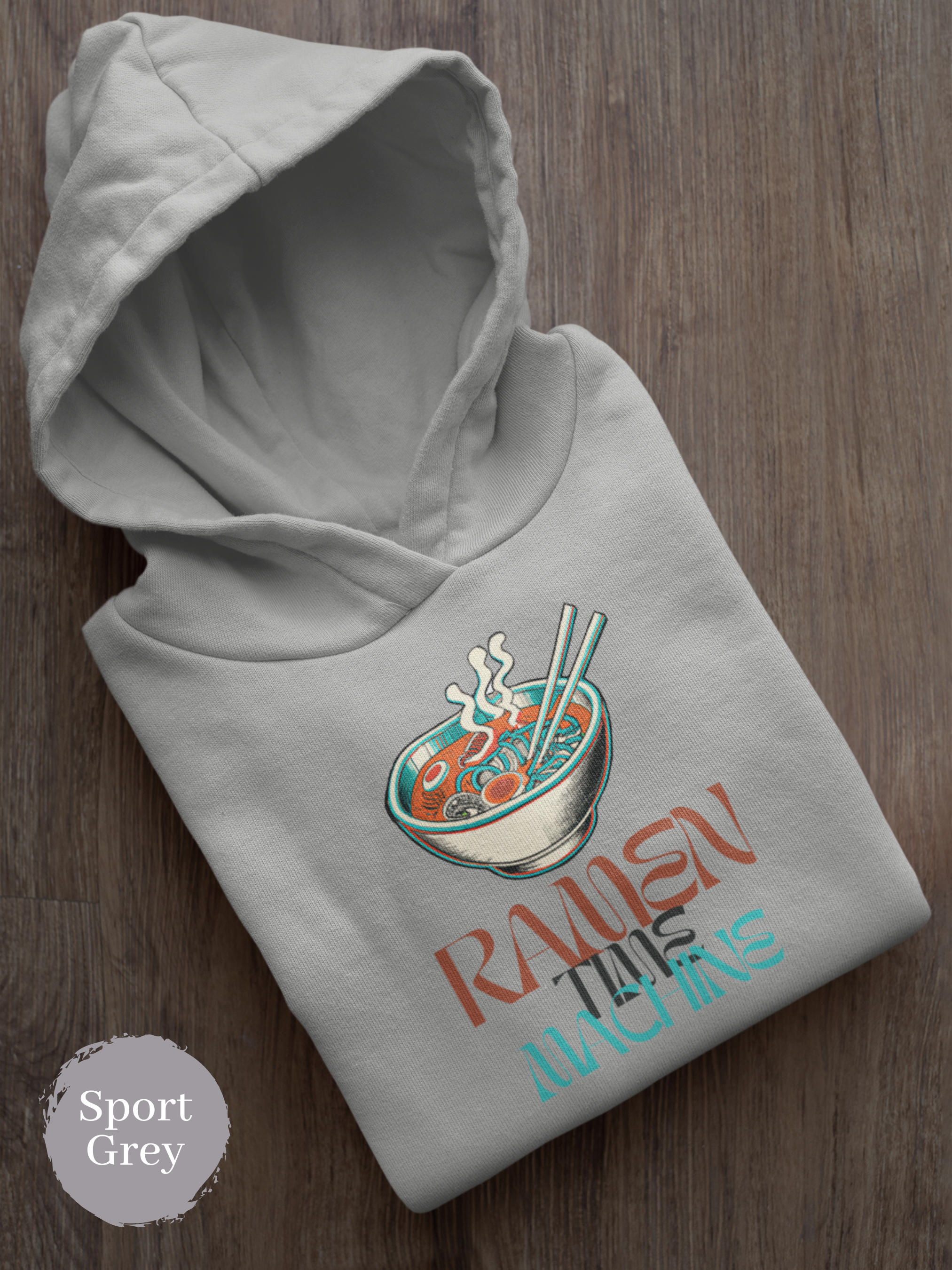 Retro Ramen Noodles Graphic Hoodie: "Take a Trip Back with Ramen Time Machine"