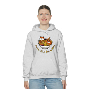 Shiba Inu Ramen Nights: Ramen Hoodie with Two Cute Pups