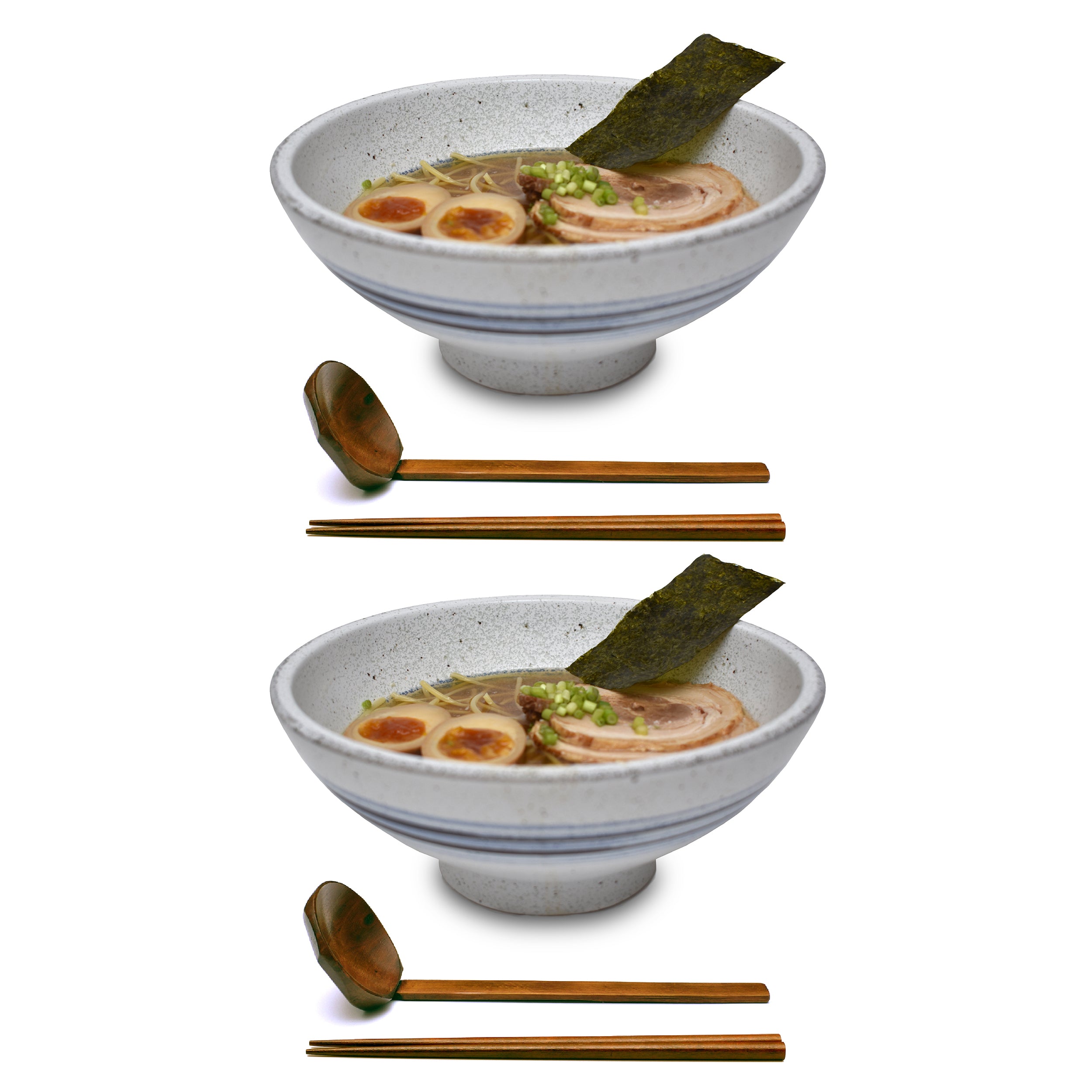 Blue Circle Ceramic 8.6" Japanese Ramen Bowls