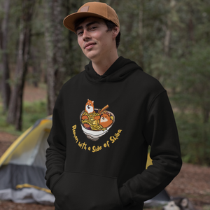 Shiba Inu Ramen Nights: Ramen Hoodie with Two Cute Pups