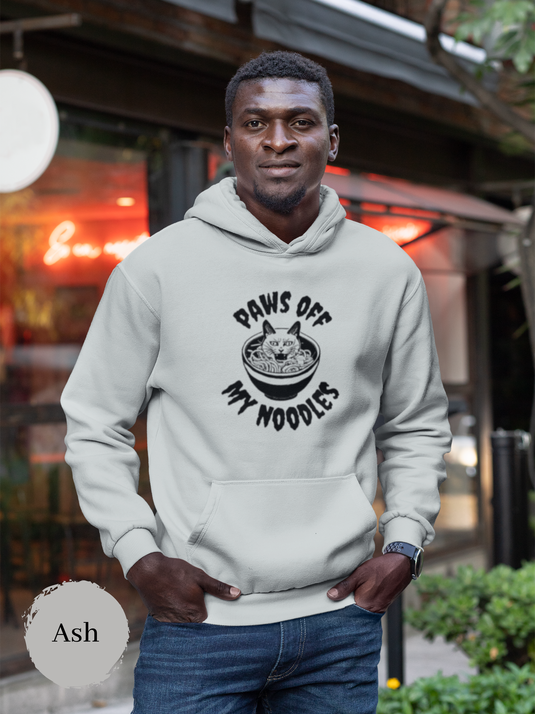 Ramen Noodle Hoodie: "Paws Off My Noodles